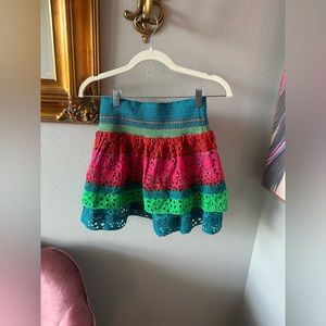Alice + Olivia tiered mini skirt size 2 (matching top on my page as well.)